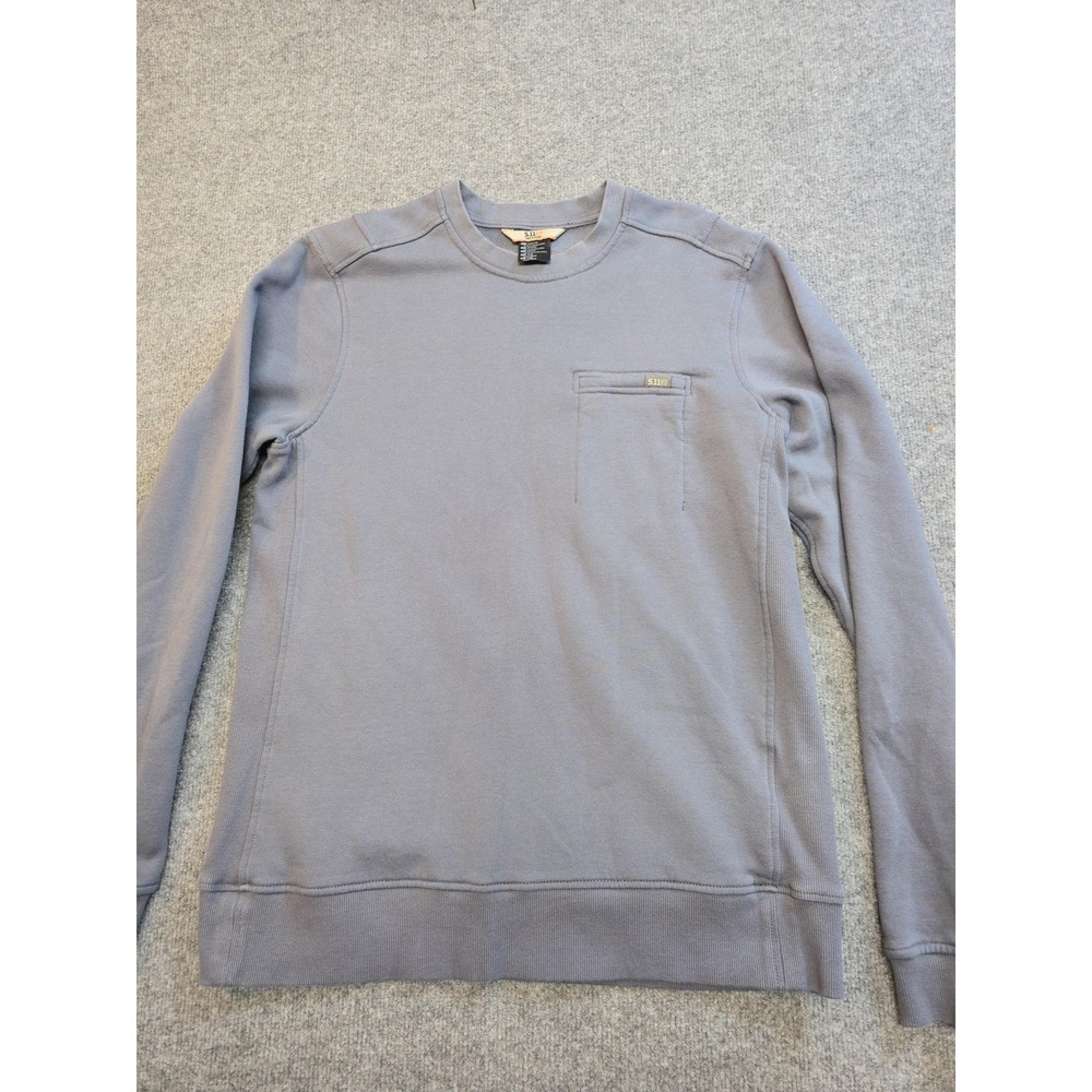 5.11 Tactical Sweatshirt Mens Medium Gray Fleece Crewneck Chest Pocket Logo